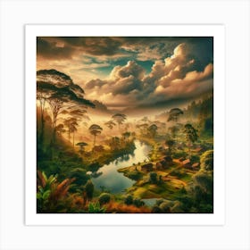 Village In The Jungle Art Print