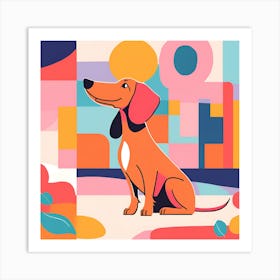 Abstract Dog Illustration Art Print