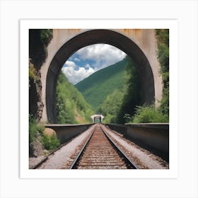 Train Tunnel Art Print