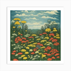 Silent Spring Garden Flowers Art Print 3 Art Print