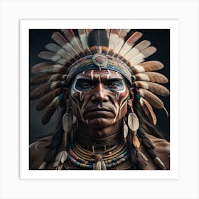 Native Warrior 4 Art Print