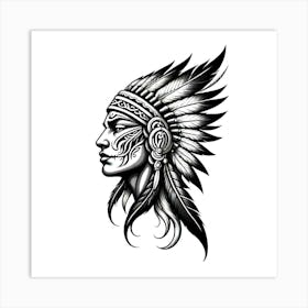 Indian Headdress 3 Art Print