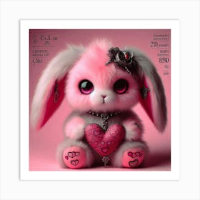 Pink Bunny Valentine Art Print