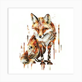 Fox Painting.Generated AI. Wall Art Print Art Print