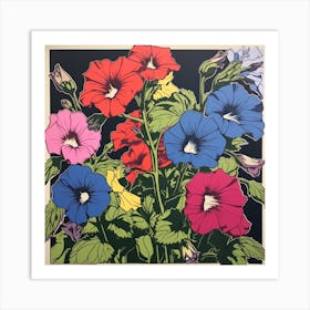 Canterbury Bells 1 Pop Art Illustration Square Art Print