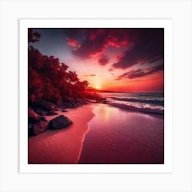 Sunset On The Beach 823 Art Print