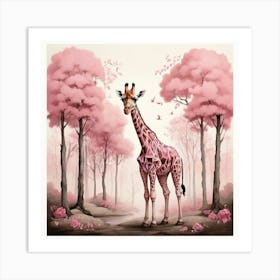 Pink Giraffe 1 Art Print