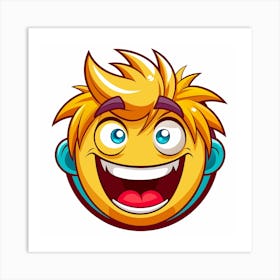 Yellow Emoji Smiley Face With Big Smile 8 Art Print