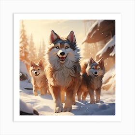 Huskies Art Print