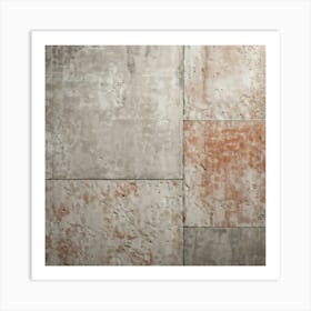 Aged Concrete Texture Embracing Retro Brickwork Pattern Varying Shades Of Faded Terracotta And Weat (2) Art Print