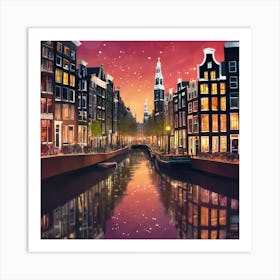 Amsterdam At Night Art Print