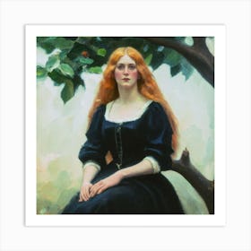 Girl In A Tree Art Print