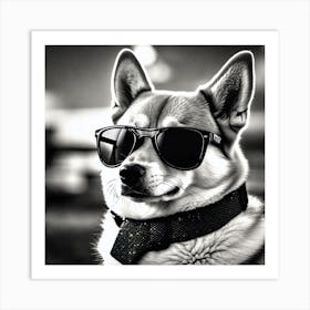 Corgi In Sunglasses 66 Art Print