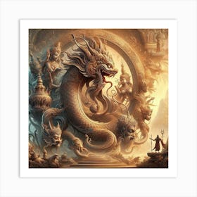 Dragons Of Thailand Art Print