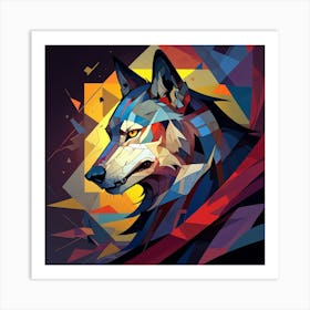 Cubism Art, Wolf 2 Art Print
