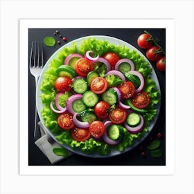 Salad On A Plate Art Print