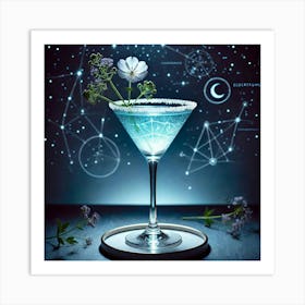 A Celestial Themed Cocktail Named The Moonshadow 1024x1024 Art Print