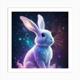 Rabbit In Space Art Print