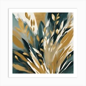 Gold And Teal Canvas Print Art Print