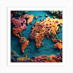 World Map 4 Art Print