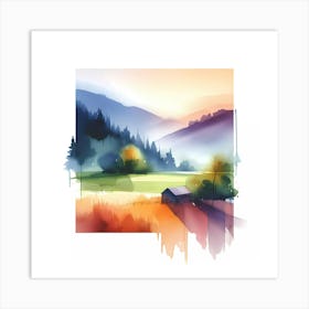 Watercolor Landscape Painting 17 Art Print