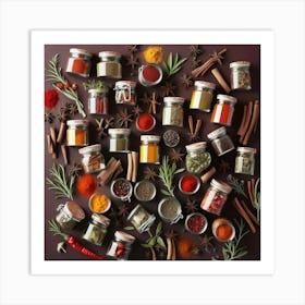 Spices In Jars Art Print