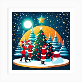 North pole, Christmas Tree art, Christmas Tree, Christmas vector art, Vector Art, Christmas art, Christmas Art Print