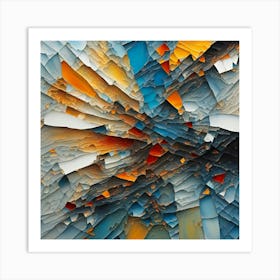 Abstract Painting -shattered texture  Art Print