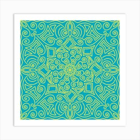 Kazakhstan Square Motif 6 Art Print