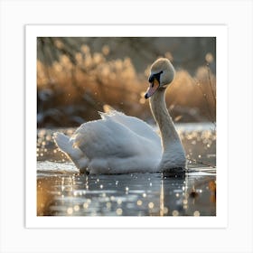 Swan In Winter 1 Art Print