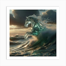 Glass Horse In The Ocean Art Print