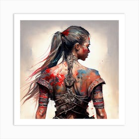 Powerful Warrior Back Woman #4 Art Print