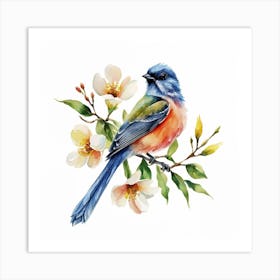 Watercolor Bird Painting Art Print