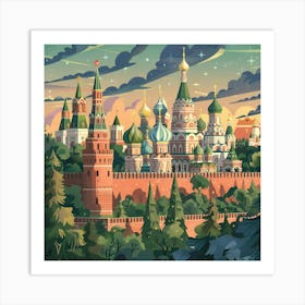 A Kremlin In Moscow Lofi Illustration 1719933875 4 Art Print