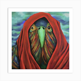 Red Hooded Parrot Art Print