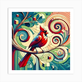 Colorful Cardinal 1 Art Print