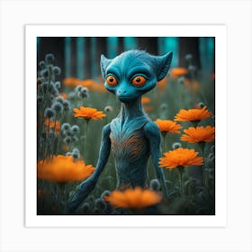 Alien In The Field Art Print