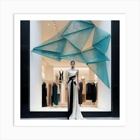 Woman In Front Of A Store Art Print