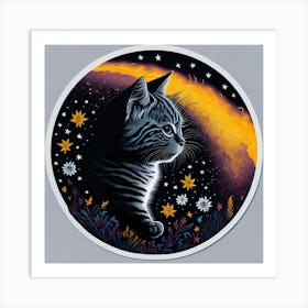 Cat Colored Sky (142) 1 Art Print