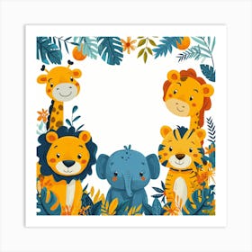 Cute Zoo Animals Art Print