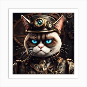 Steampunk Cat Art Print