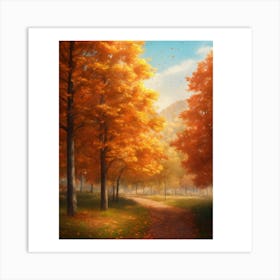 Autumn Trees In The Park Art Print