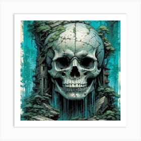 Skull In The Woods 1 Art Print