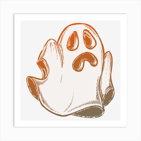 Halloween Ghost Drawing Food Line Art Print