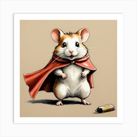 Hamster In Cape 4 Art Print