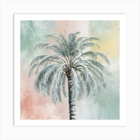 Frosted Palm Tree Winter Art Print