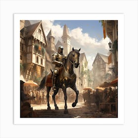 Knight On Horseback 3 Art Print