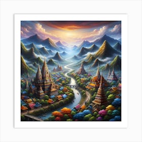 Thailand Landscape Art Print