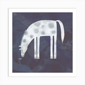 Dappled Horse On A Dark Blue Background Art Print