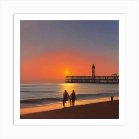 Sunset On The Beach Art Print